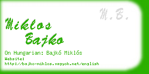 miklos bajko business card